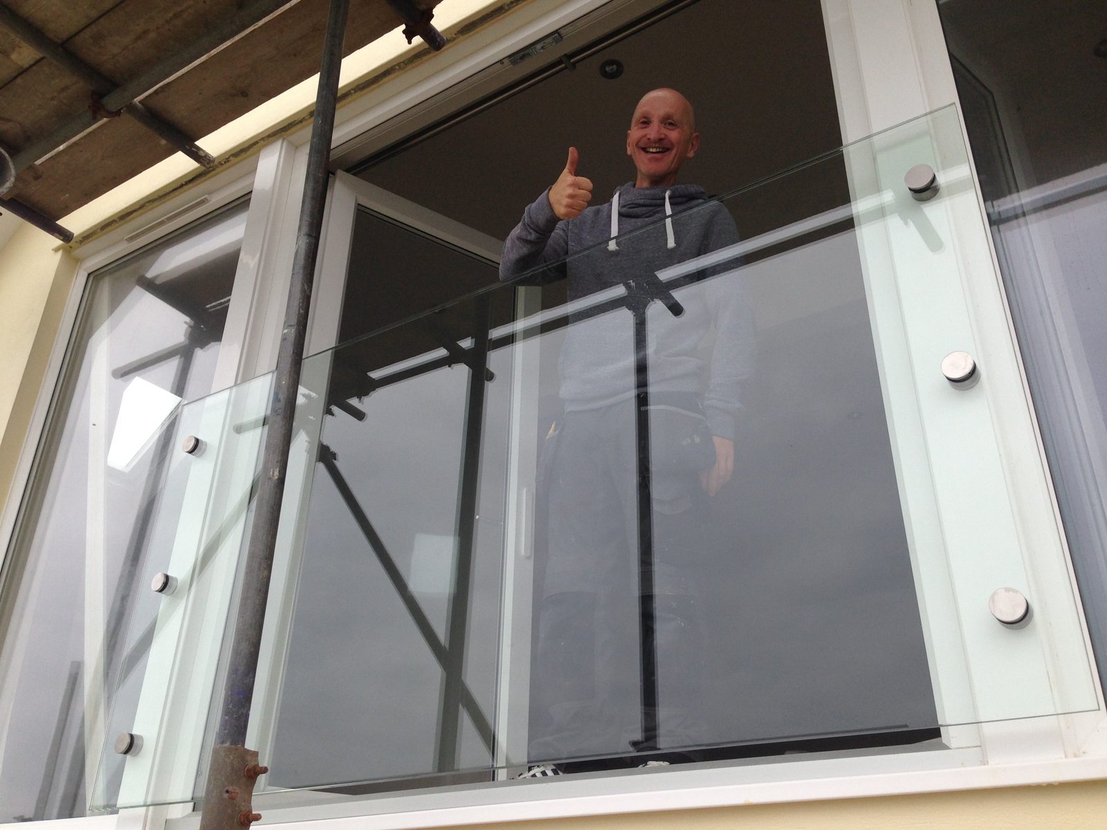 Point fixed Juliette Balcony Glass Balustrade