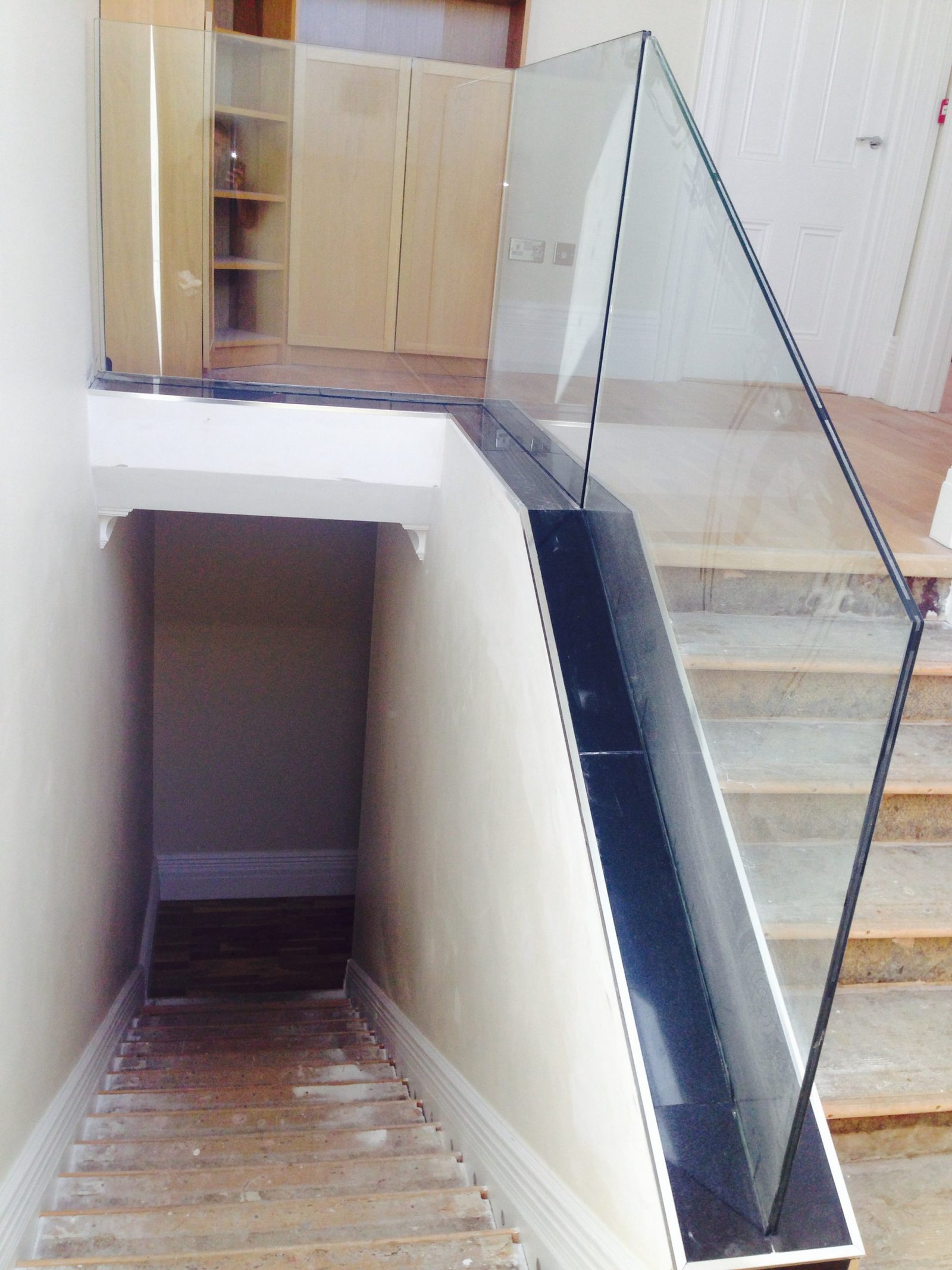 Templated internal glass balustrade