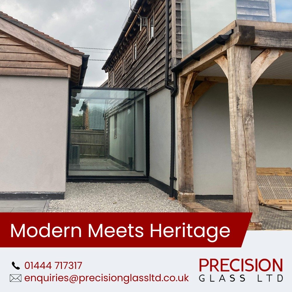 How do you seamlessly connect historic charm with sleek modern design? With glass.Our frameless glass links create elegant transitions between period properties and contemporary extensions, ensuring heritage buildings remain the star of the show while embracing modern architectural needs.Glass links flood interiors with natural light, maintain sightlines, and provide a sense of openness that traditional materials simply can’t achieve. Whether restoring a listed building, enhancing a high-end residence, or upgrading a commercial space, our bespoke glass solutions are crafted to complement both old-world elegance and modern functionality.Architects, developers, and homeowners trust Precision Glass Ltd to preserve history while embracing innovation. Whether it’s a Georgian townhouse or a countryside barn conversion, we make modern work with the past. Let’s design something timeless together.📞 01444 717317
📧 enquiries@precisionglassltd.co.uk#HeritageRestoration #GlassLinks #ModernArchitecture #LuxuryHomes #BuildingDesign #ArchitecturalGlass #StructuralGlass #BespokeRenovations #TimelessDesign #PrecisionGlass