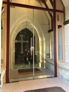 Precision Glass Ltd | Frameless Glass Church Entrance