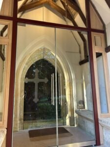 Precision Glass Ltd | Frameless Glass Church Entrance