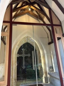 Precision Glass Ltd | Frameless Glass Church Entrance