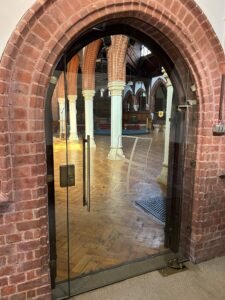 Frameless Glass Church Entrance