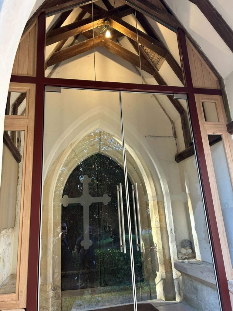 Case Study - Frameless Glass Church Entrance | Church of the Holy Ascension, Hyde 4 Frameless glass church entrance